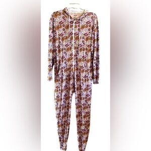 Breakfast Print Adult Bamboo Romper, Size S/M